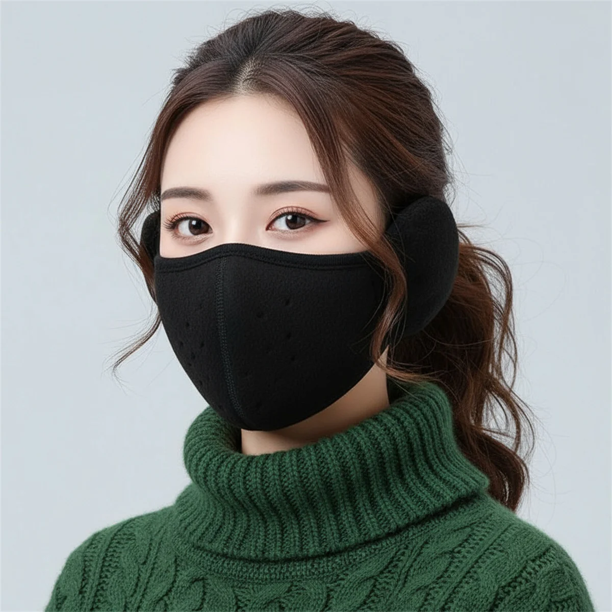 أغطية أذن من الصوف بتصميم مقاوم للرياح، للجنسين، دافئة ومسامية، مناسبة لركوب الدراجات في الخريف والشتاء والأنشطة الخارجية #5