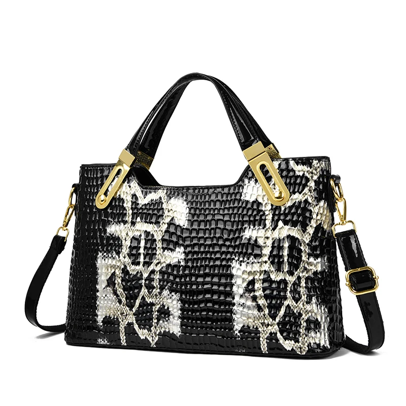 

Large Capacity Women PU Leather Handbags Tote Bags High Quality Ladies Serpentine Shoulder Bags Casual Female Tote Crossbody Bag