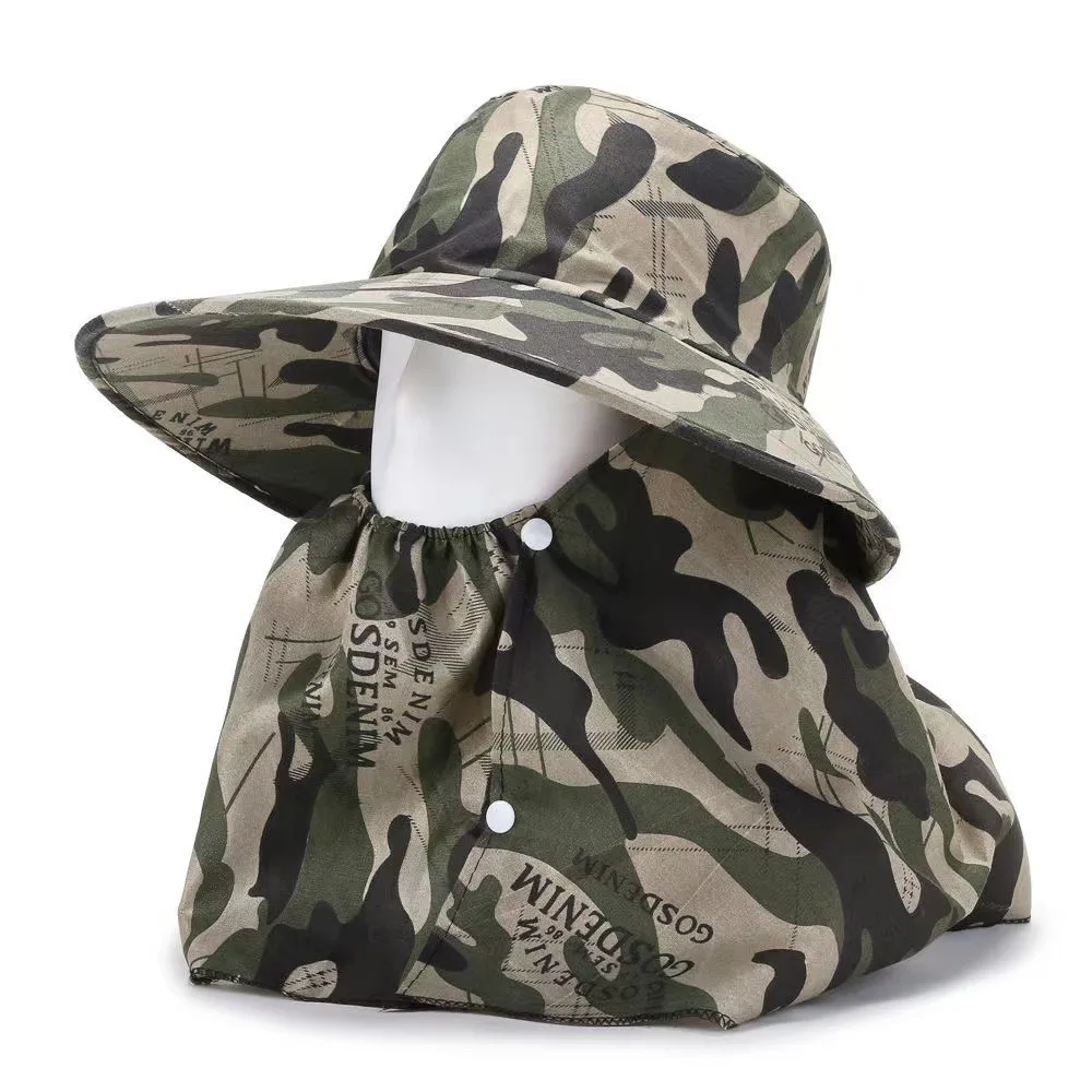 

Waterproof Bucket Hat Summer Men Hat Outdoor Sun Protection Wide Brim Panama Safari Hunting Hiking Fishing Sun Hat