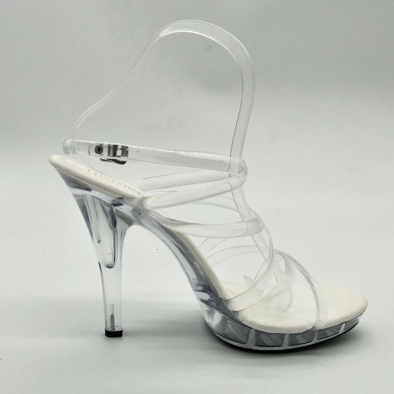 Zapatos sexis de tacón ultraalto de 13cm, zapatos de boda de cristal para novia, sandalias de moda transparentes de 5 pulgadas para escenario para mujer