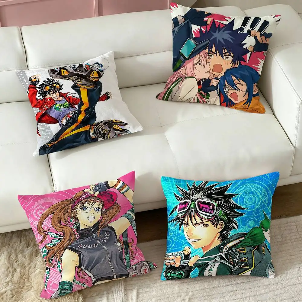 anime Air Gear  Square Double-Sided printed Pillow Case Bedroom Bedside Pillow Sofa Cushion Cover