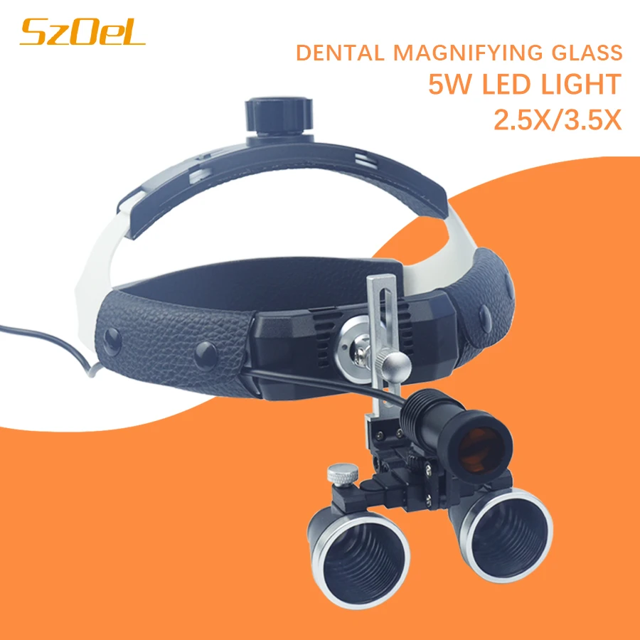 

Dental Loupes head-mounted 5W spotlight Headlamp surgical lamp Lab Medical Magnification Binocular Helmet Head-Mounted Magnifier