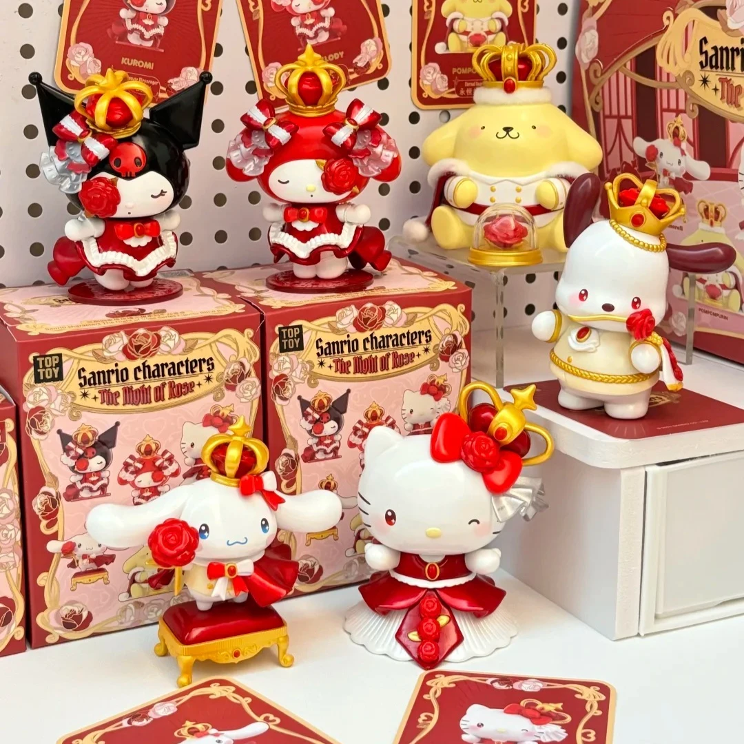 

New Sanrio Family Rose Night Series Blind Box Anime Trendy Toy Mystery Box Cute Action Figure Surprise Bag Desktop Decorat Gift