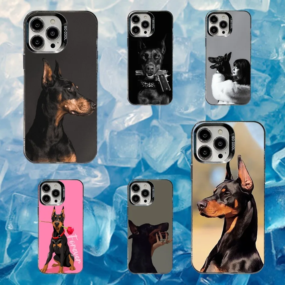 

Doberman dog Phone Case For iPhone 16,15,14,13,12,11,Mini,Pro,SE,MAX White Matte Shockproof Cover