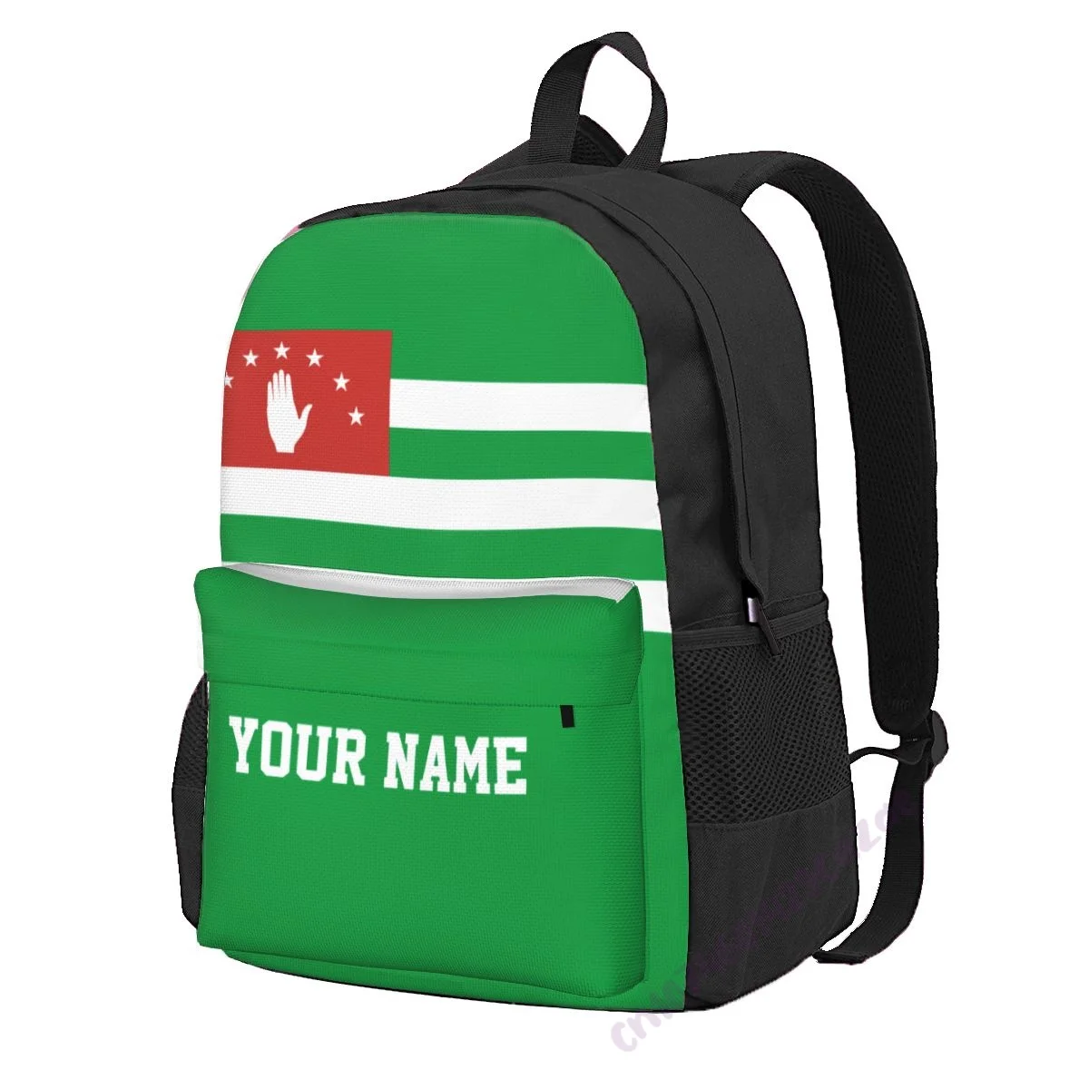 

Custom Name Abkhazia Flag Polyester Backpack For Men Women Travel Bag Casual Students Hiking Travel Camping