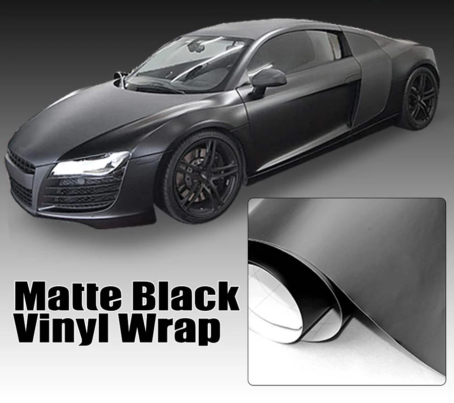 

12"X 60" Matt Matte Flat Black Wrap Vinyl Covering Film Sticker Decal Roll Sheet with Air Bubble Free 30cm X150cm