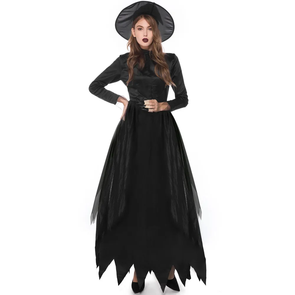 

Ghost Bride Performance Dress Adult Witch Party Dress Black Death Hell Goddess Witch Costumes for Women Masquerade Costume