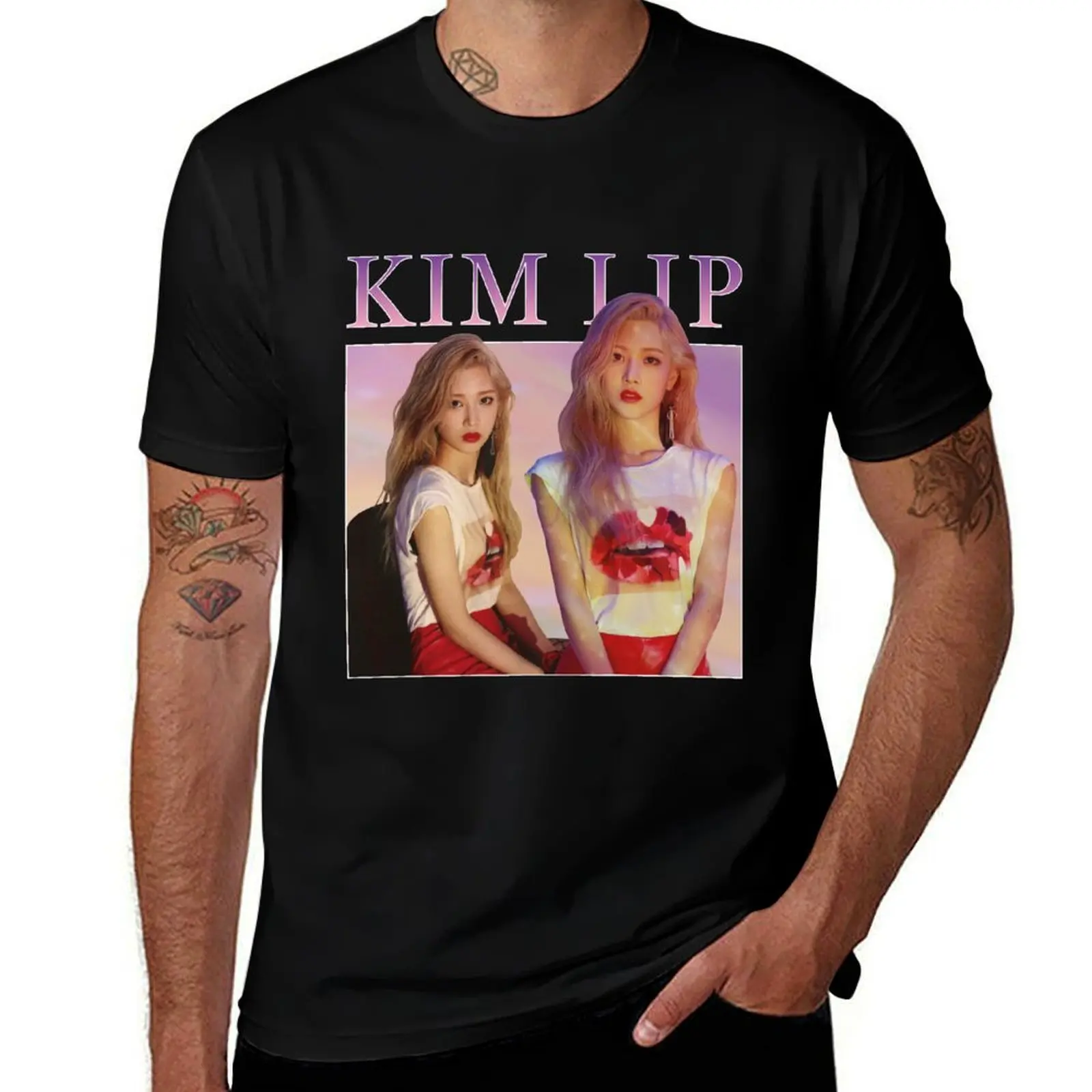 

LOONA Kim Lip Vintage Design T-Shirt t shirt man casual mens graphic t shirts man t shirt cotton high quality T-shirt