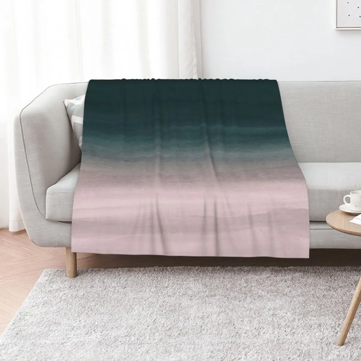 Touching Teal Blush Watercolor Abstract #1 #painting #decor #art Throw Blanket Moving Polar Sleeping Bag anime Blankets