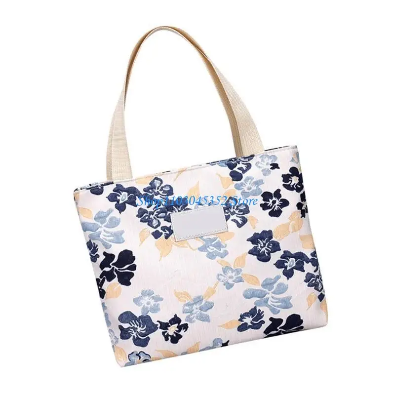 

Lightweight Multi Purpose Floral Top Handle Bag Women's Friendly Canvas Design Handbag Spacious Compartment