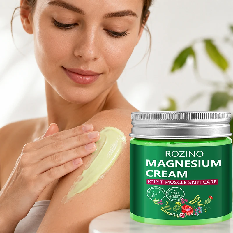 Rozino Moisturizing Care Magnesium Cream, a Magnesium-Rich Nourishing Complex Base, Provides Instant Hydration Upon Application, Instantly Moisturizes the Skin, Suitable for Use on Multiple Areas of the Body Such as Shoulders, Neck, Limbs, Etc., and Is Formulated with a Luxurious Magnesium Complex Base to Create a Silky and Dense Texture, a Daily Essential for Home Moisturizing Care.