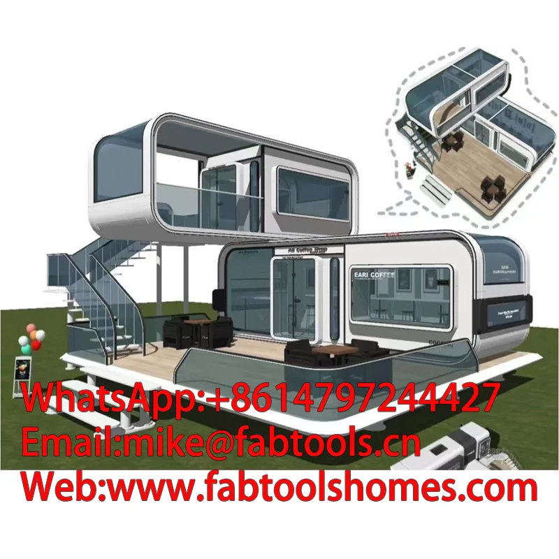 Modular outdoor mobile coffee shop Prefabricated luxury living apartment with living facilities