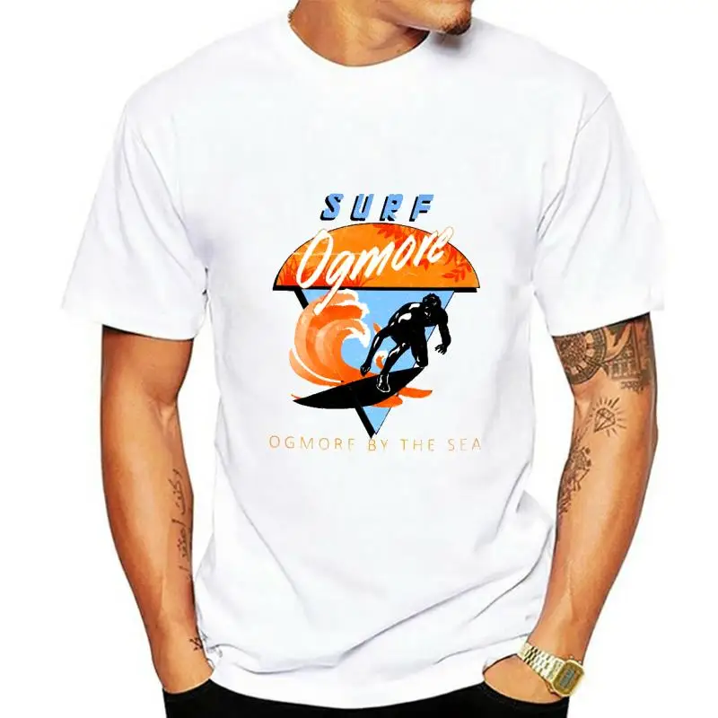 Surf Ogmore T-shirt 70s Style By The Sea Surfing Tshirt Retro 80s Sports Board Top Summer Vintage Tee Indie Hipster Mens Beach