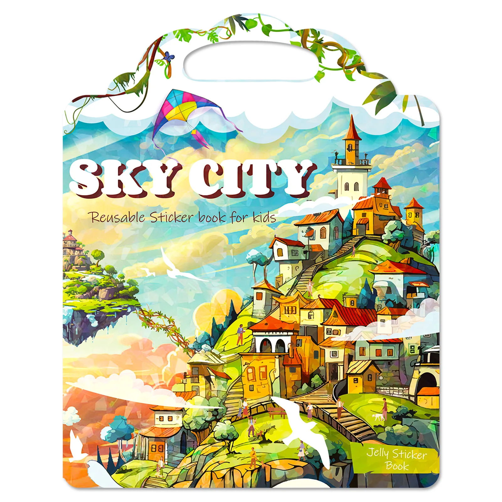 كتاب ملصقات Bview Art Sky City: كتاب تثبيت جل للتركيز والوقت الهادئ قابل لإعادة الاستخدام لربط الوالدين والطفل #2