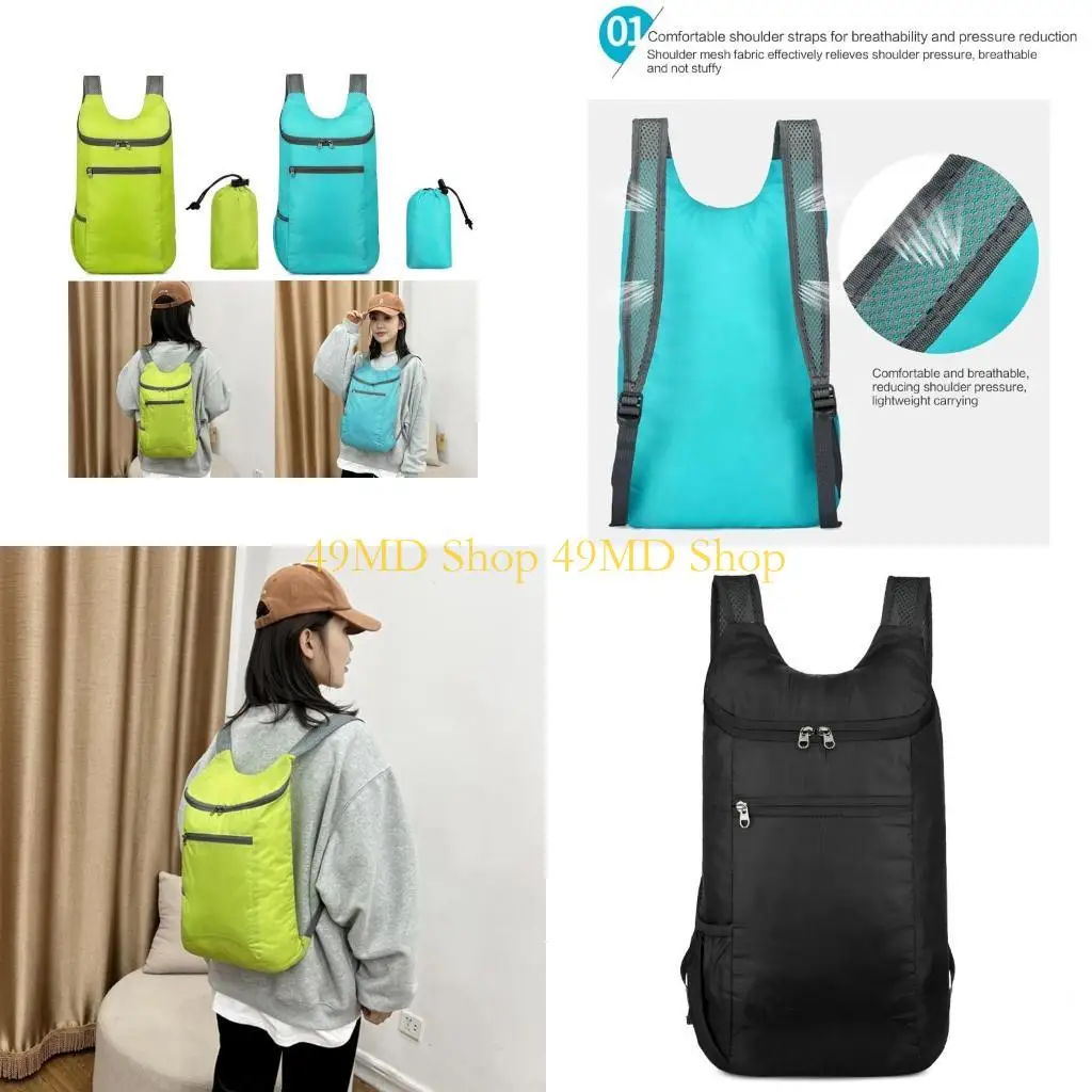 49MD Ultralightweight Daypack Splashproof Backpack untuk Berkemah Hiking Riding