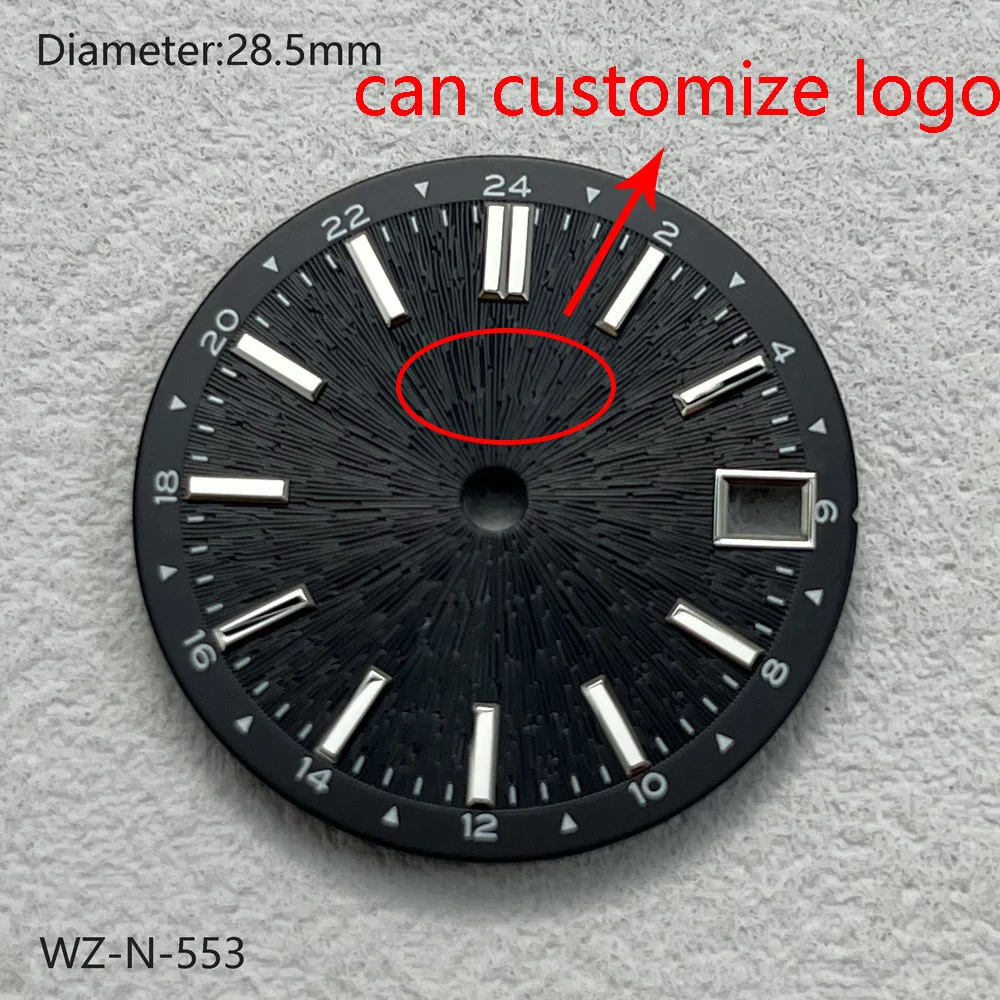 Quadrante NH34 Quadrante GMT con fusi orari multipli da 28,5 mm NH34 adatto al movimento meccanico automatico giapponese NH34/NH35 può personalizzare il logo