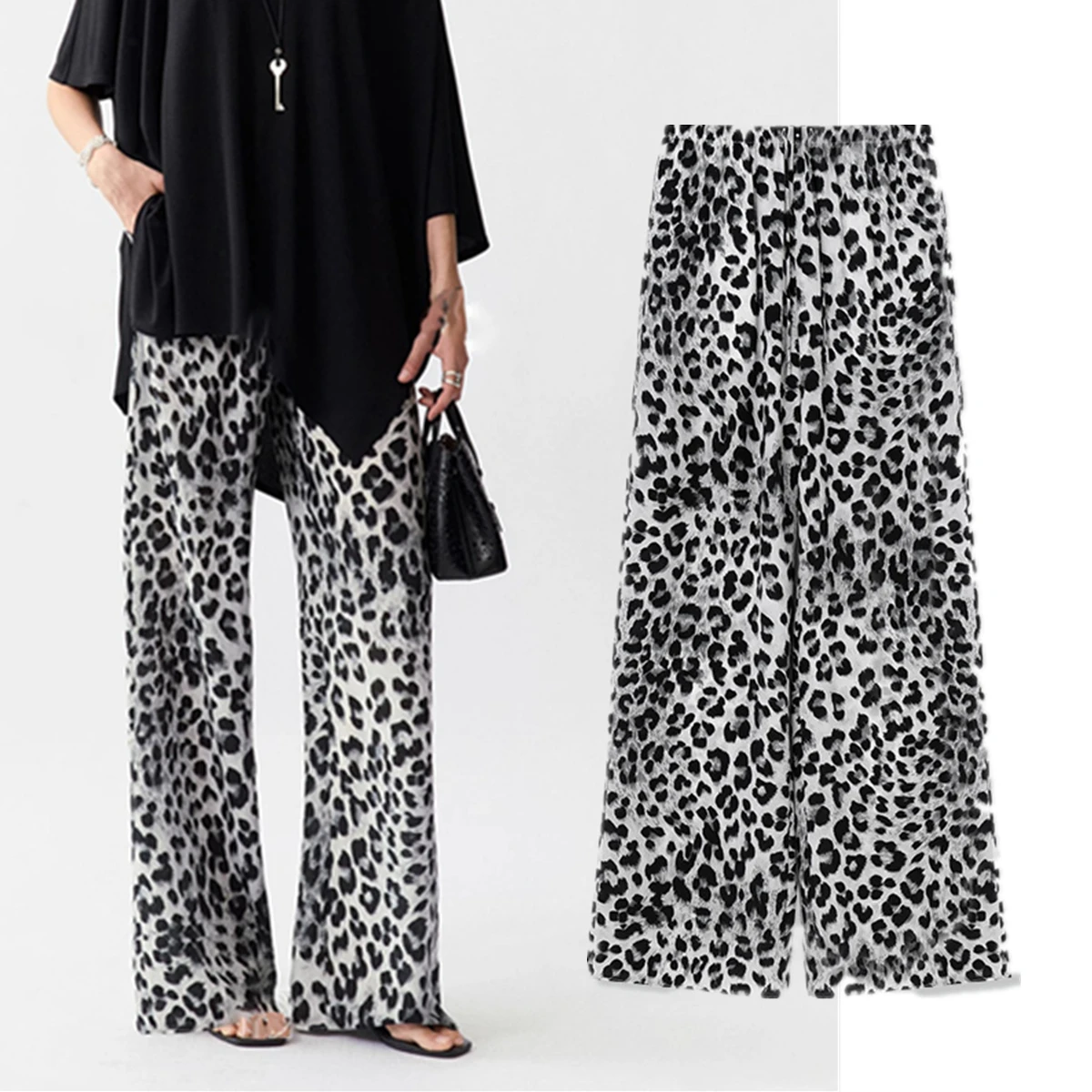 

Maxdutti Harem Pants For Woman 2026 Spring Summer Minimalist Women's Leopard Print Women's Pants And Trousers Woman Clothes