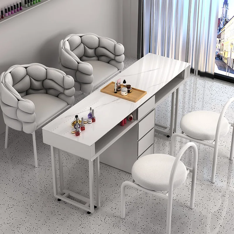 Design Nail Table Luxury Nordic Exquisite Modern Nail Table White Speciality Mesa De Manicure Salon Furniture HD50ZJ