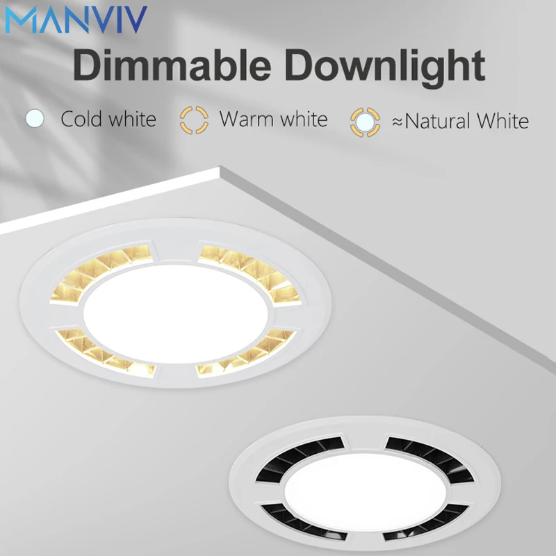 MANVIV LED Downlight Ceiling 9W 13W 18W 24W Spot Round Recessed Lamp 220V 110V Bulb Bedroom Kitchen Indoor Lighting Panel Lights 