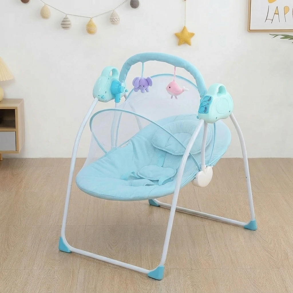 

Электрическое кресло-качалка для младенцев с пультом дистанционного управления, Bluetooth и музыкой, колыбель для новорожденных