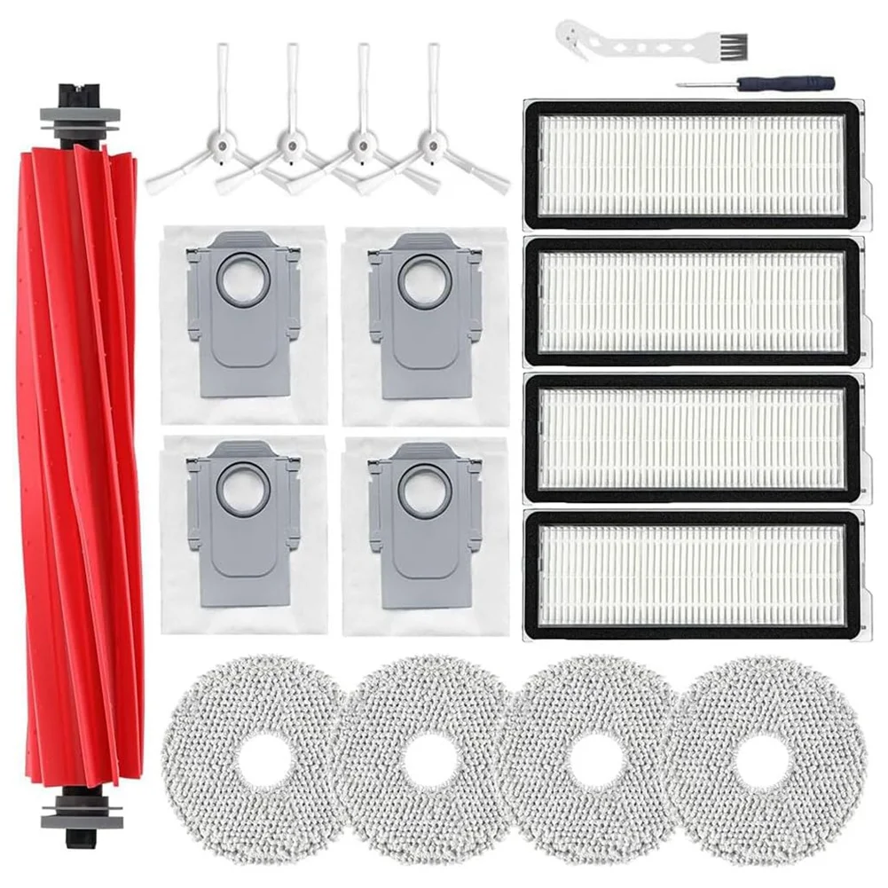 

ABKJ-For Roborock Q Revo Maxv/Q Revo Pro/Q Revo S/ P10 Pro Vacuum Cleaner Main Side Brush Hepa Filter Mop Cloth Dust Bags