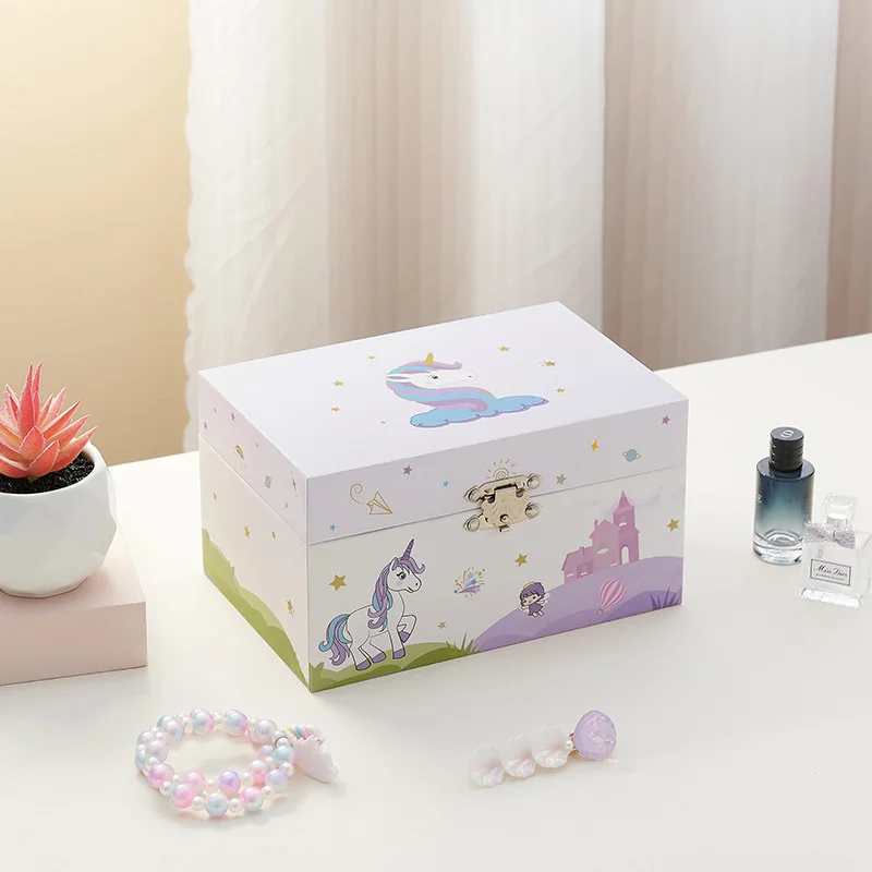 

Girl's Music Jewelry Gift Box, With Rotating Unicorn Doll Gift Box, Suitable For Decorating Girls' Bedrooms, Christmas Gift