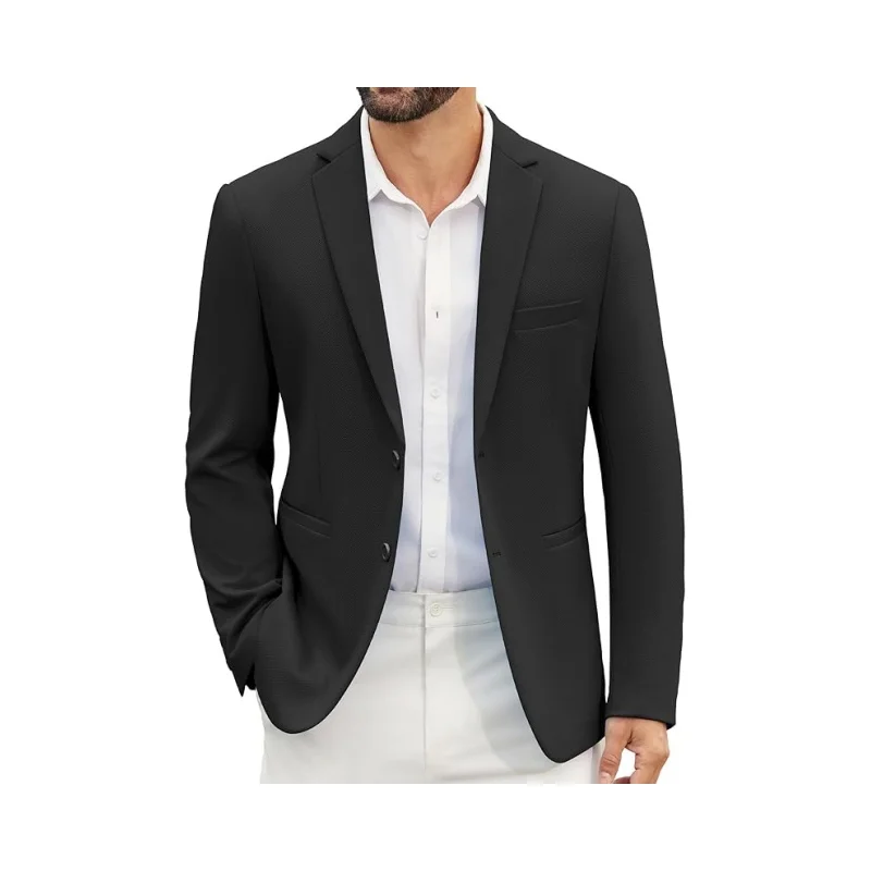Blazer masculino Freizet jaqueta esportiva leve com 2 botões jaqueta de casamento de ajuste regular