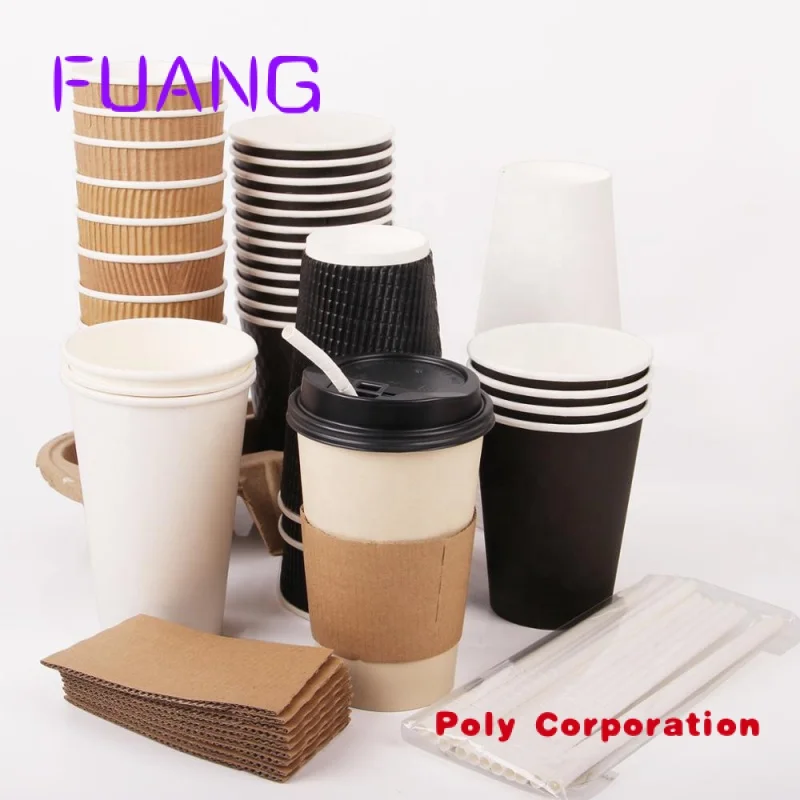 

Custom Hot selling disposable food grade paper tea coffee cup vasos de paper takeaway containers