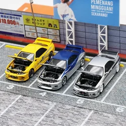 FH Diecast 1:64 Scale Nissan Skyline GTR R33 Simulation Alloy Car Model Collection Display Souvenir Display Ornaments