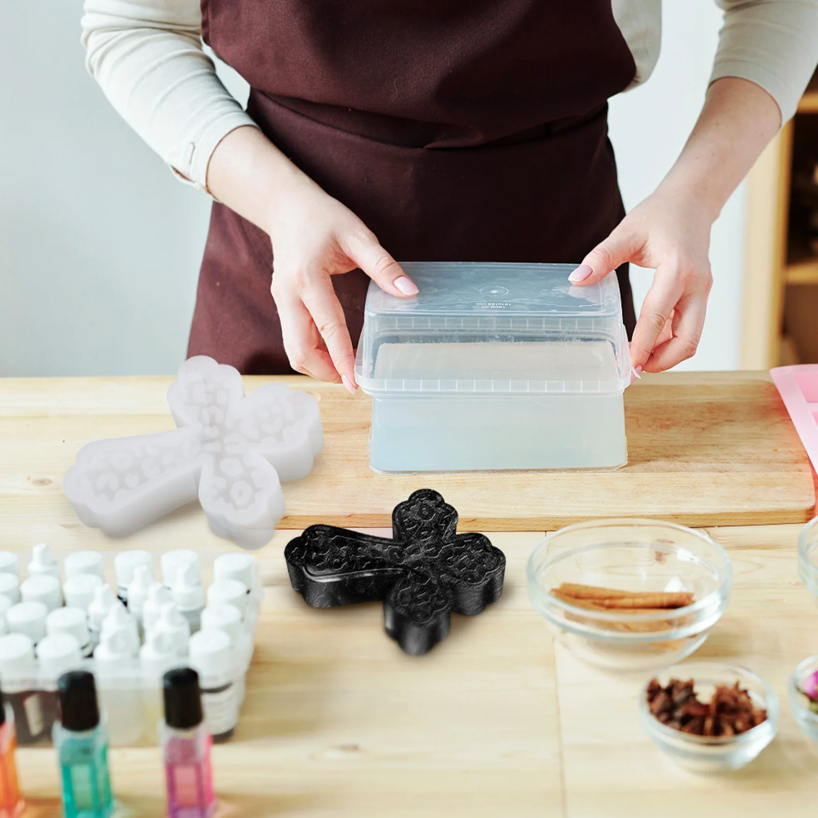 2 قطعة قوالب راتينج السيليكون على شكل متقاطع قالب صب قابل لإعادة الاستخدام للحلي الجص لتقوم بها بنفسك الحرف معطرات السيارات قالب متقاطع