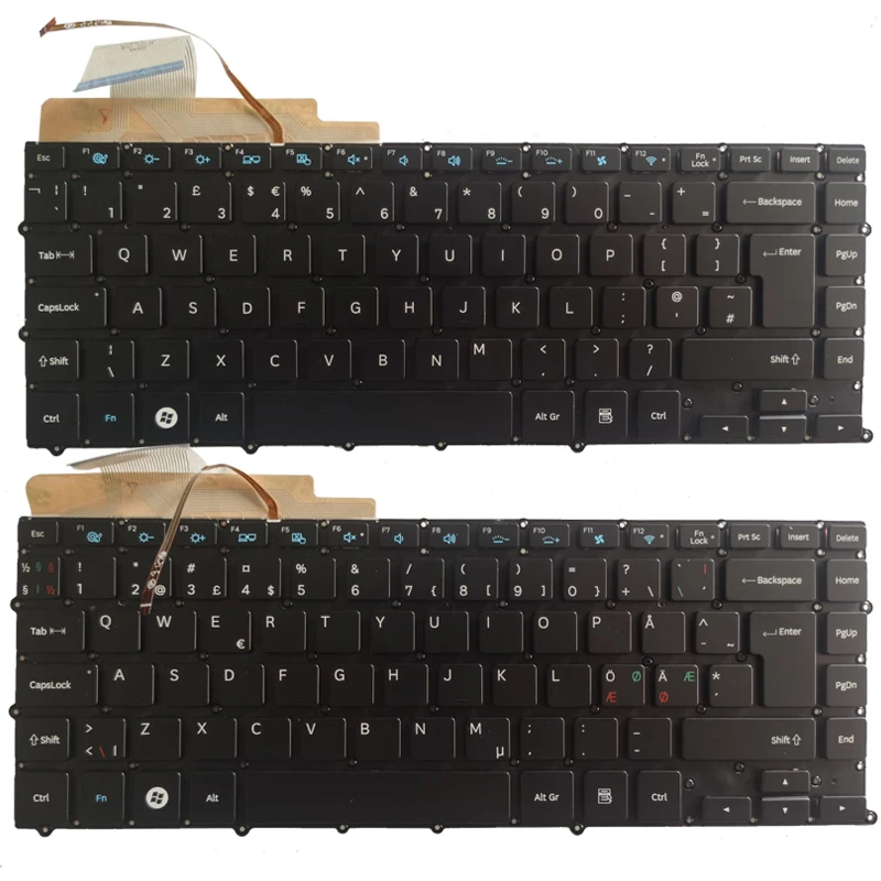 NEW FOR Samsung NP900X4 NP900X4B NP900X4C NP900X4D UK/Nordic laptop Keyboard without Frame big enter