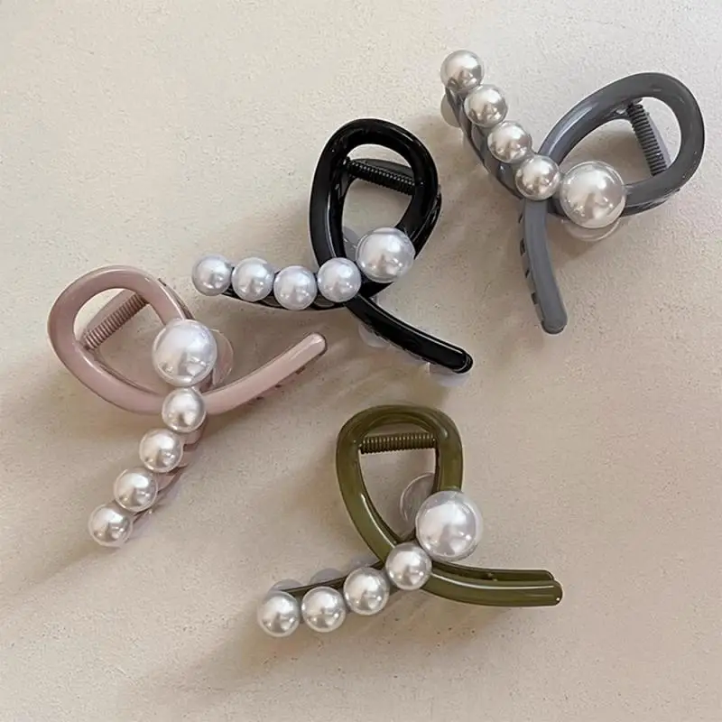 Elegant Hair Clip for Women Fashion Hairpin French Cross Pearl Hair Claw Clips Korean Style Hair Accessories Simple Headdress