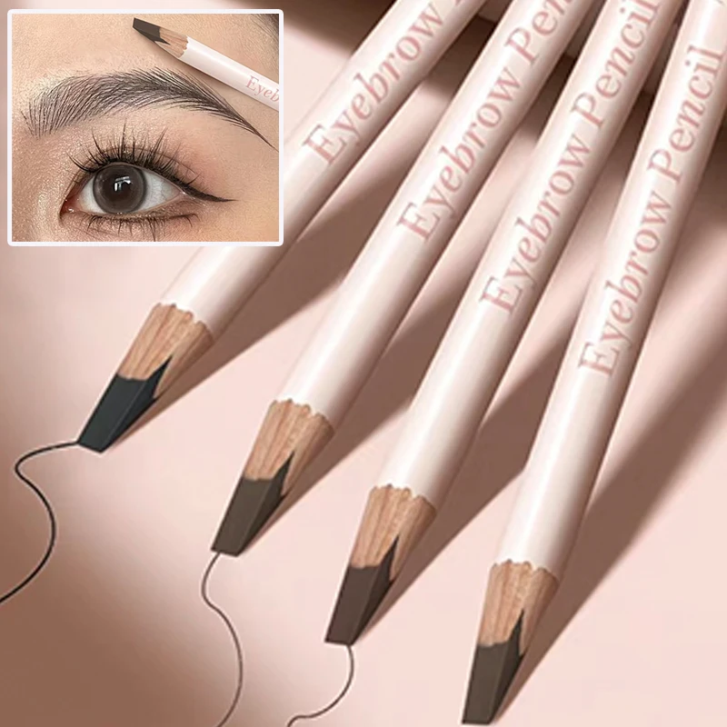 Lápis de sobrancelha à prova d'água, sem manchas, intensificadores de matiz de tatuagem de sobrancelha, contorno natural de longa duração, cosméticos de maquiagem em forma de sobrancelha selvagem