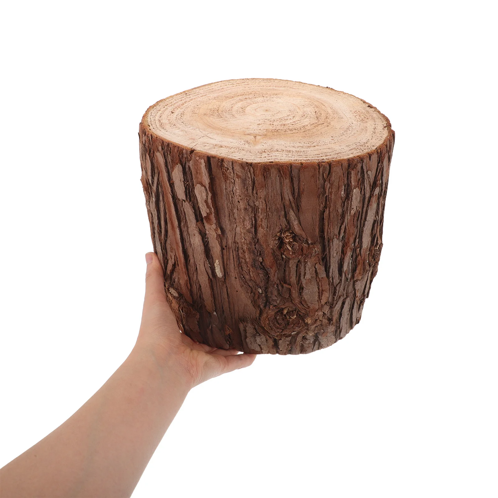 

Wood Stump End Table Natural Solid Wood Rustic Tree Stump Coffee Table Home Decor Pedestal Display Base Stand Wooden Candlestick
