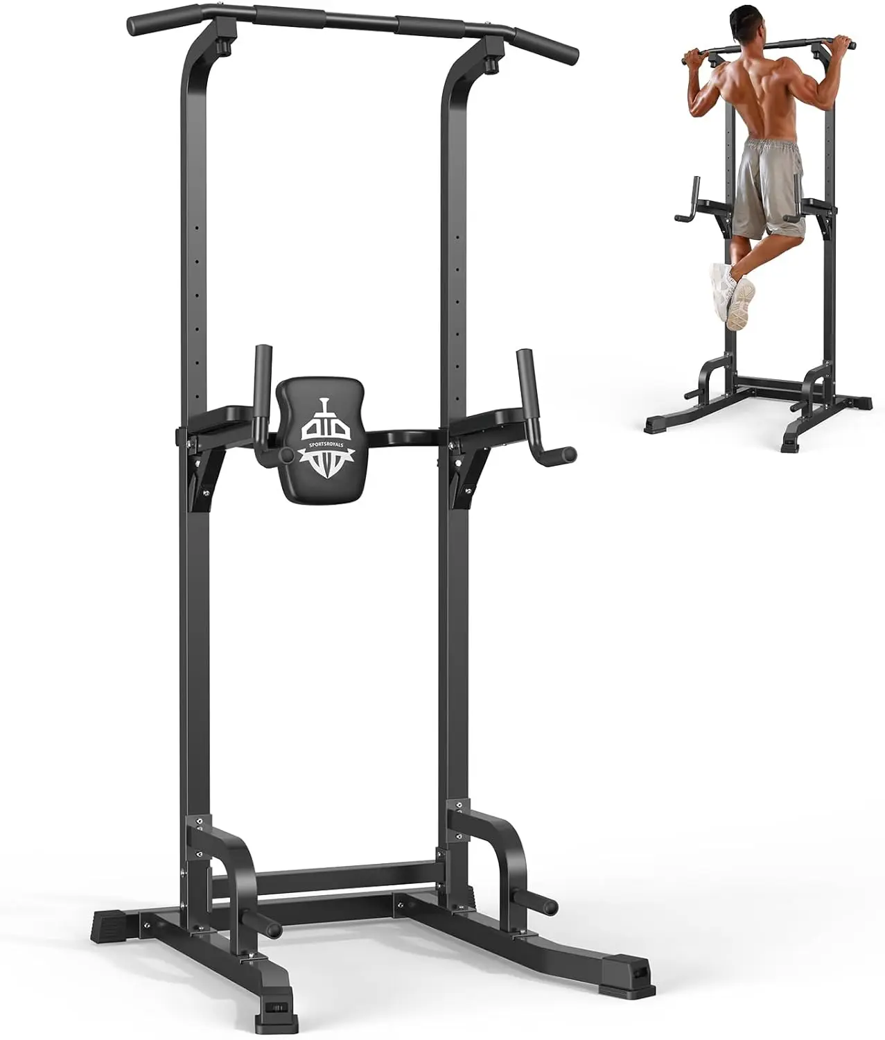 450LBS Power Tower Klimmzugstange, stabile Dip-Station für Krafttraining im Home-Gym