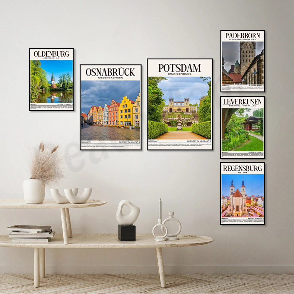 ريجنسبورغ، نيوس، هيرني، هايدلبرغ، سولينجن، أوسنابراخ، ليفركوسن، أولدنبورغ، بوتسدام، لودفيغ شافين، ملصقات مدينة باديربورن #2