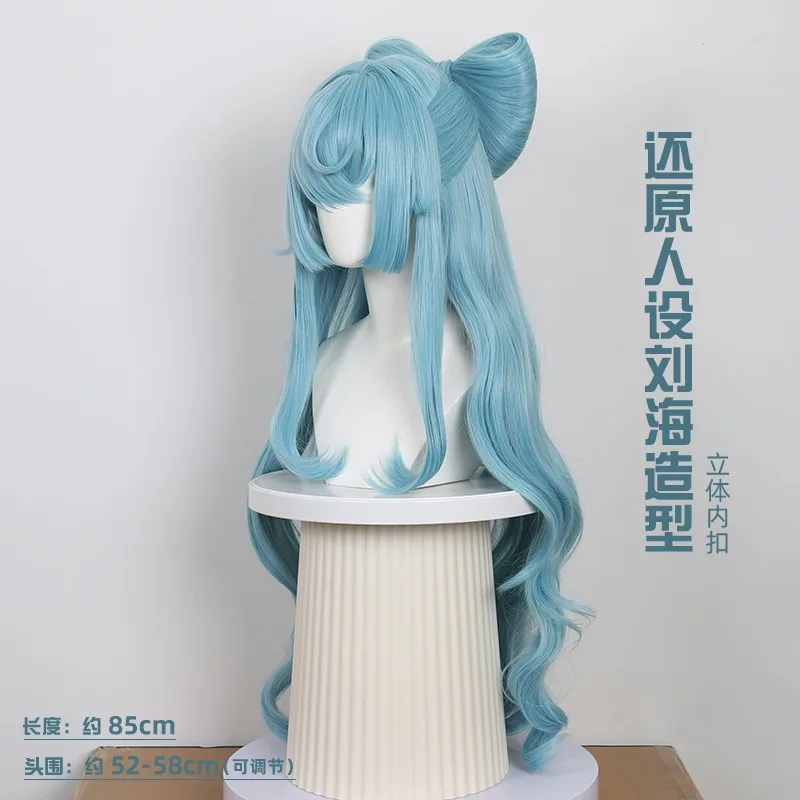 Yumemiruki Mizuki شعر مستعار تأثيري 78 سنتيمتر الباروكات مع ربطة القوس فيونكة مقاومة للحرارة الاصطناعية الشعر تأثيري أنيمي ازياء شعر مستعار