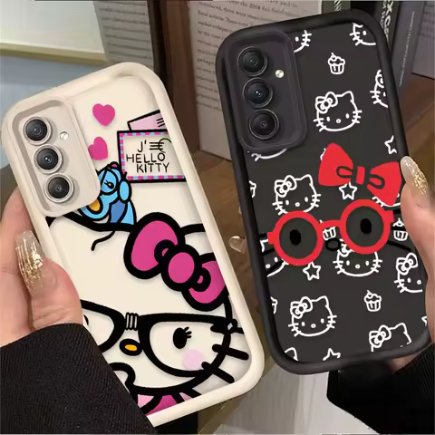 Cute Full Screen Hello Kitty Case For Samsung Galaxy A54 A05S A05 A34 A24 A14 A53 A33 A23 A13 A52 A52S A32 A22 A12 A71 A51 A31