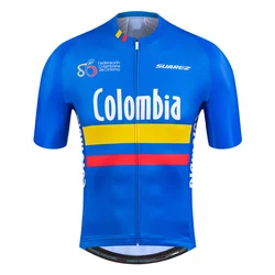 Colombia deporte verano Ciclismo manga corta hombres Jerseys bicicleta Ciclismo camiseta ropa deportiva Motocross bicicleta de montaña ropa