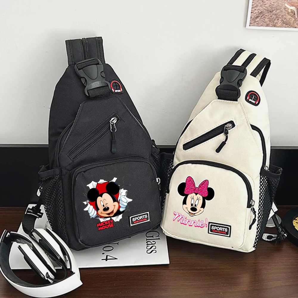 Mickey Minnie Mouse Chest Bag Sling Messenger Bag Crossbody Backpack Travel Sports Bagpack Men Shoulder Bag Women Gift Rucksacks