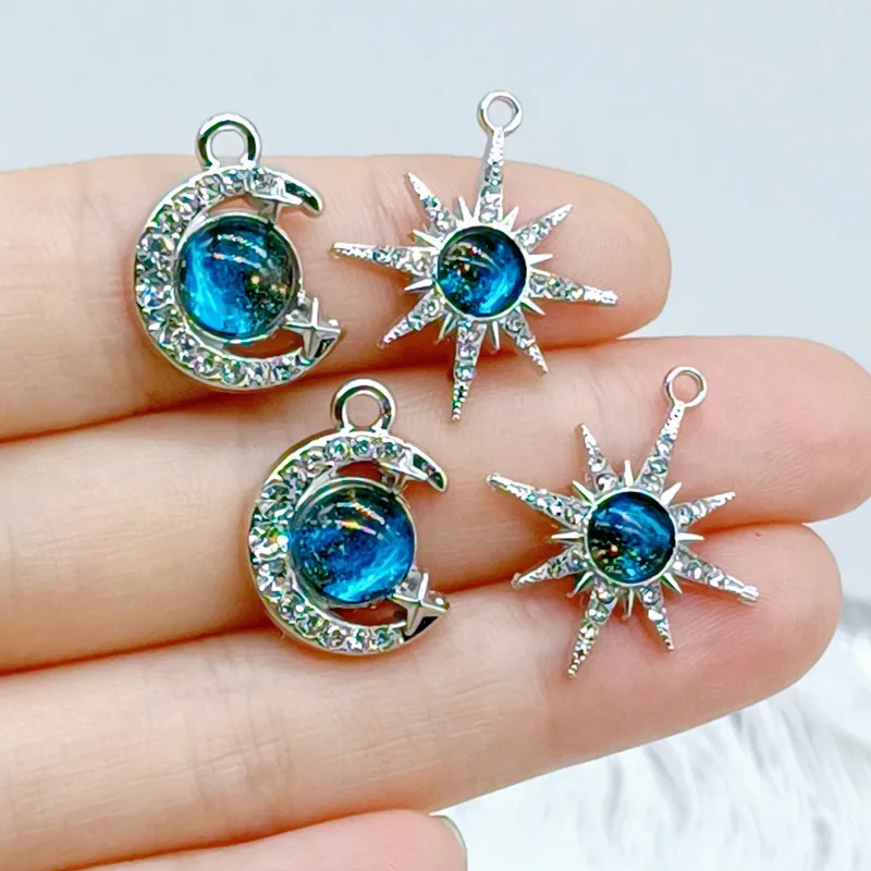 

10 pcs/100 pcs Starry Zircon Micro Pave Pendant DIY Jewelry Accessories for Earrings Necklaces Bracelets Wholesale Unique Charms
