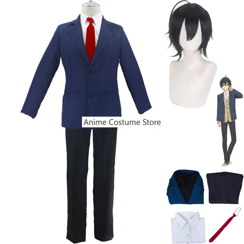 Anime HORI-san To MIYAMURA-kun OVA Miyamura Izumi Cosplay Costume Wig JK Japanese School Uniform Work Clothes Man Halloween