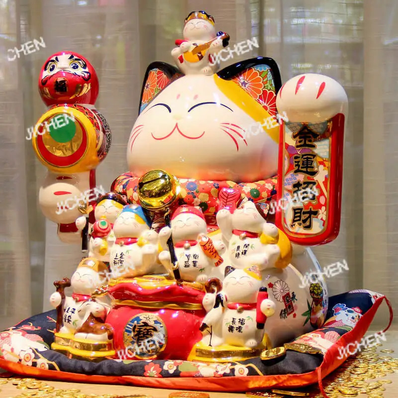 

Сокровище города Lucky Cat beckons керамика очень большой Lucky Cat орнамент копилка передний вход