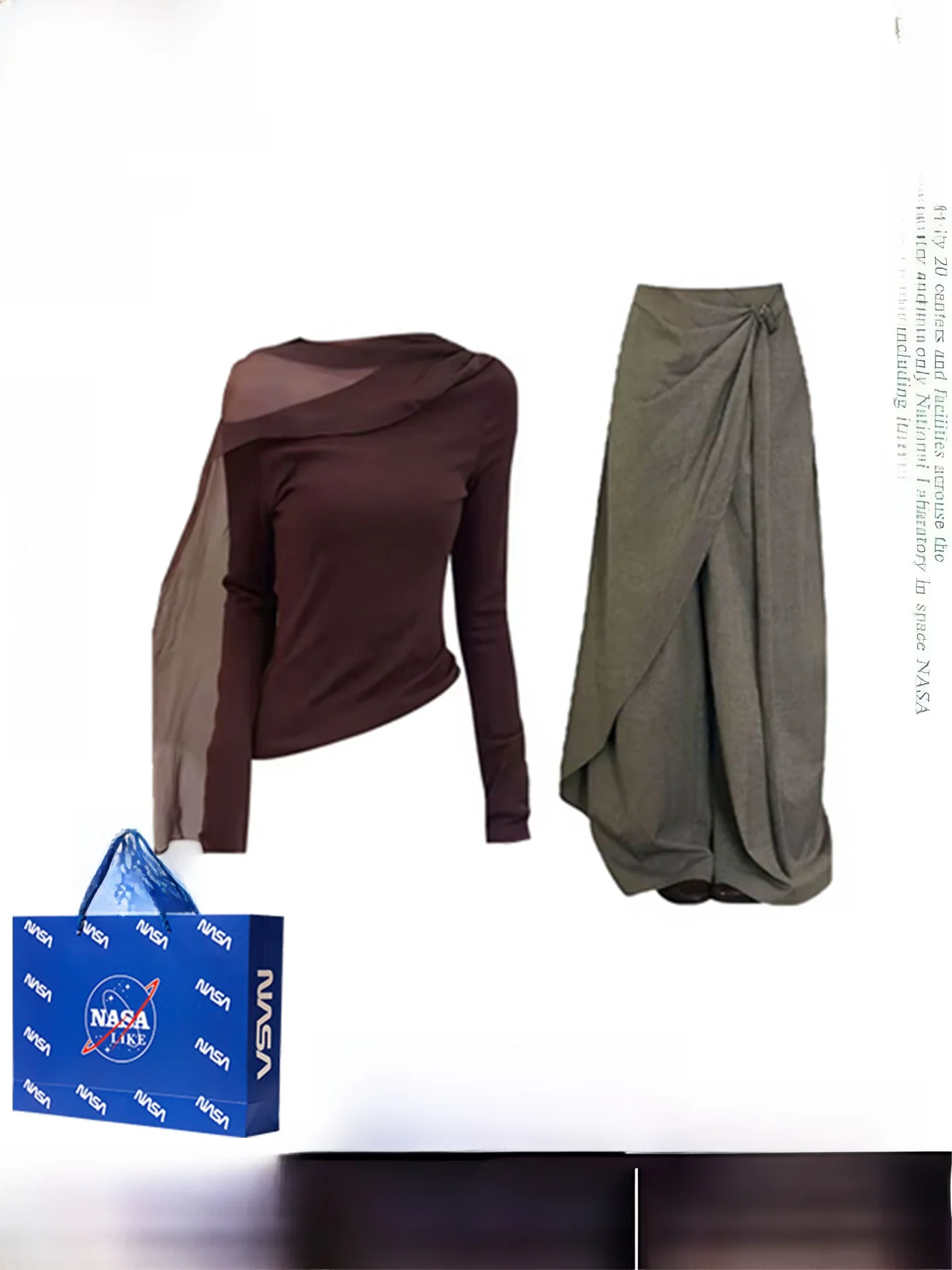 

Women's Autumn Winter Knitted Dr with Sa Me oulder Bridesmaid Outfit Asymmetrical High Waist Loose Wide Leg Pants