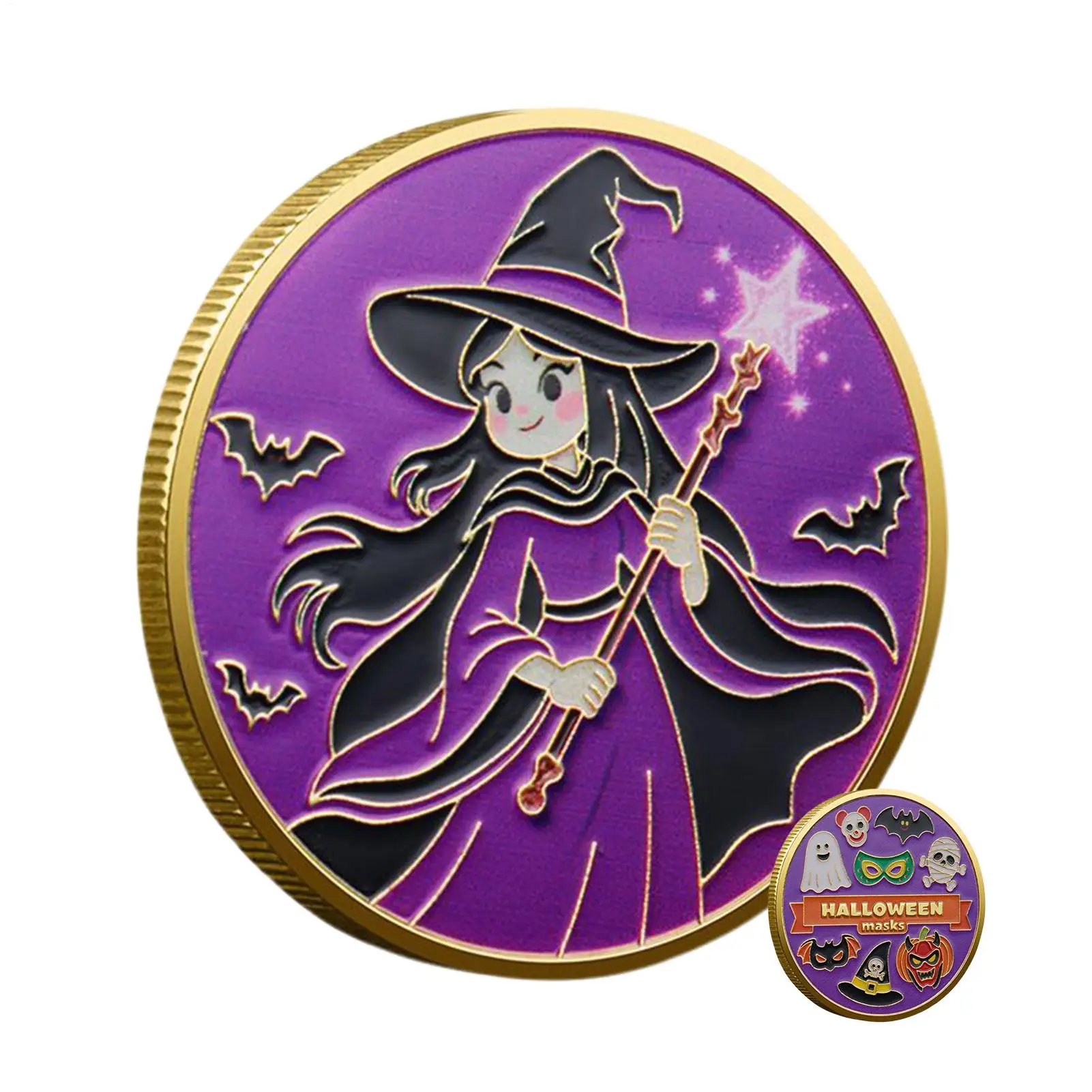 Halloween Commemorative Coin Halloween Challenge Coin Pumpkin Souvenir Commemorative Coin Halloween Badges Party Favors