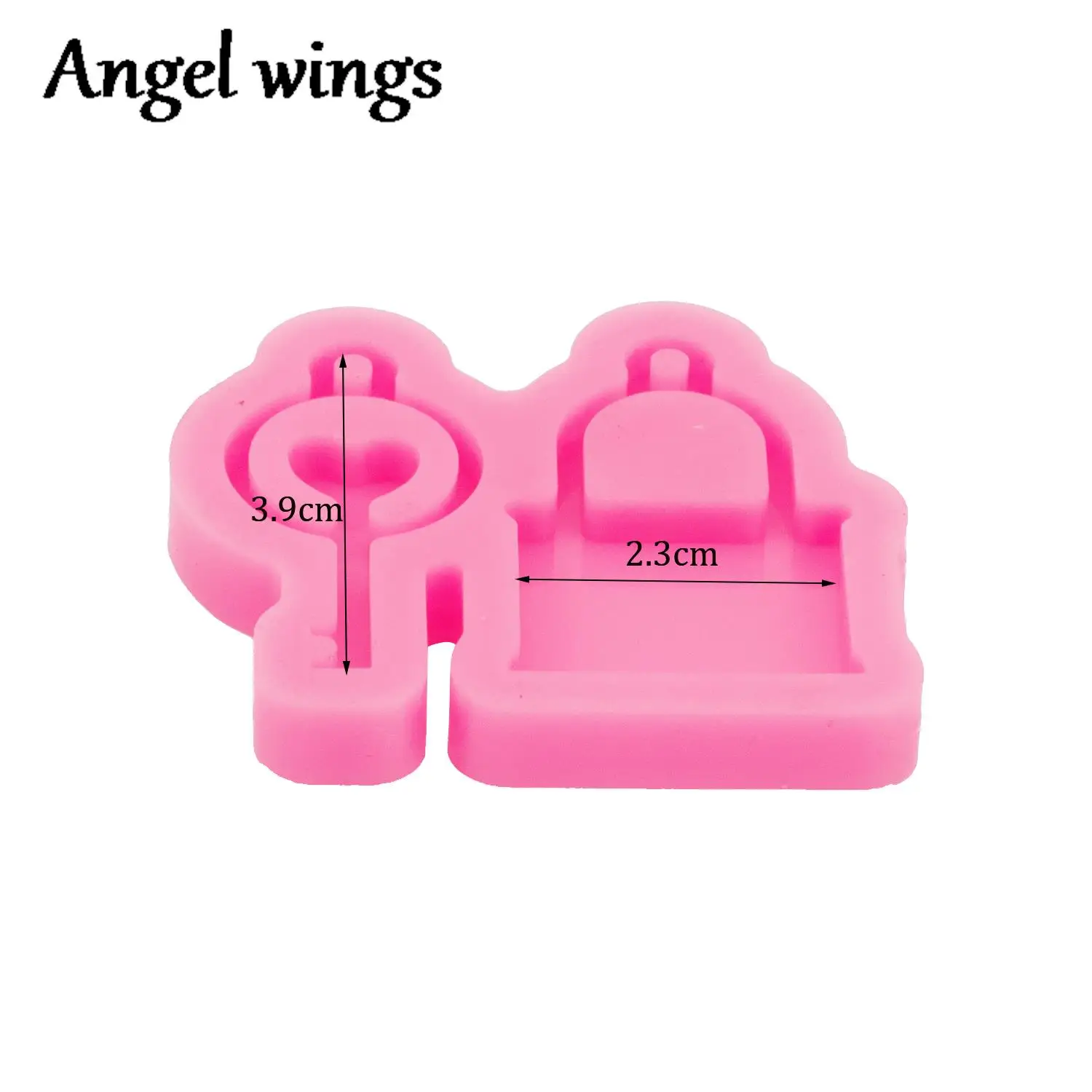 DY1099 Lock with Key Silicone Mold, Santa Claus Christmas House Resin Keychains Molds Crafts Epoxy, Angel Boy Chocolate Moulds