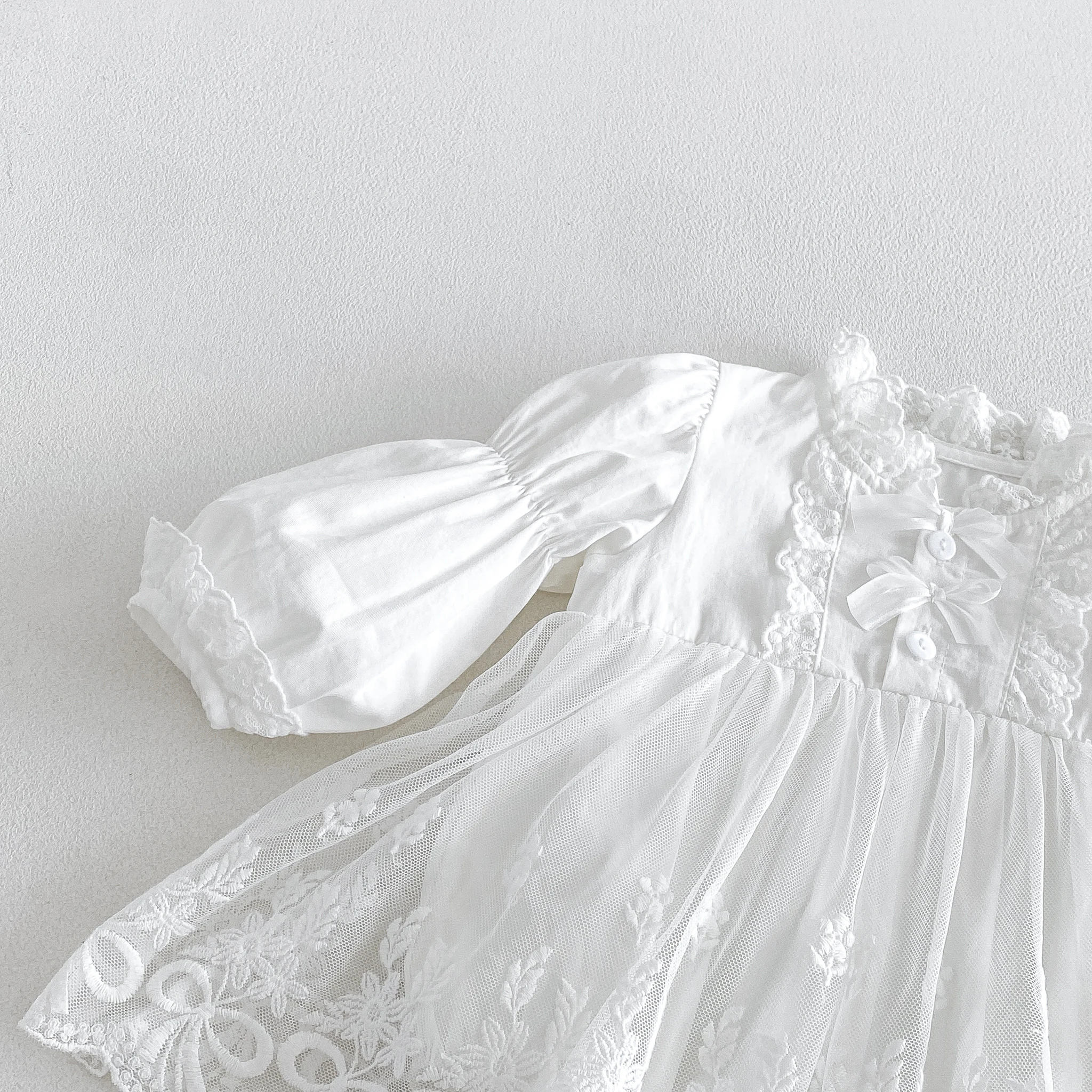 2026 Herbst Babykleidung Prinzessin Spitzenbesatz Rock-Strampler, Langarmkleid für Frühling und Herbst – Detail 6