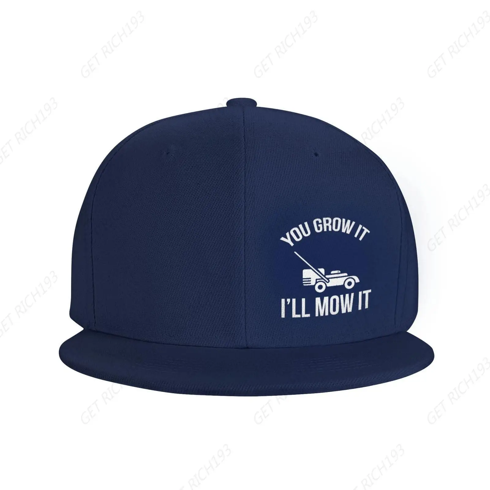 You Grow It I'Ll Mow It Hat Unisex Flat Bill Baseball Cap Adjustable Snapback Hats Fashion Cool Hip Hop Tops Navy Blue