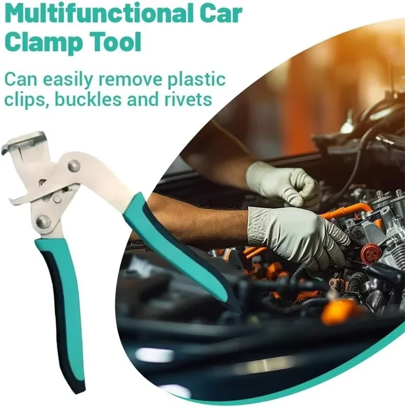 1 unidad de alicates compactos para clips de coche, herramienta de extracción rápida para sujetadores de paneles de automóviles y tuberías de agua, kit de reparación profesional para extracción de tuercas