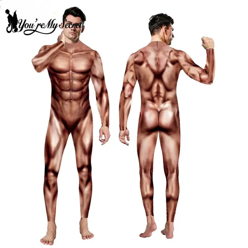 

[You're My Secret] Halloween Cosplay Costumes for Adult 3D Printed Muscle Bodysuit Superhero Carnival Role play Suit Stage